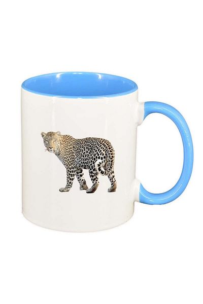 INOVATIX Personalized white mug, Tiger, blue interior, D193, INOVATIX®. 330ml