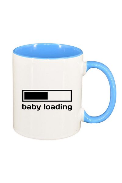 INOVATIX Cana alba personalizata, personalizata, interior albastru deshis,1, Baby loading, INOVATIX®. 330ml