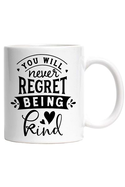 INOVATIX Personalized white mug, hearts and You will never regret being good, INOVATIX®. 330ml