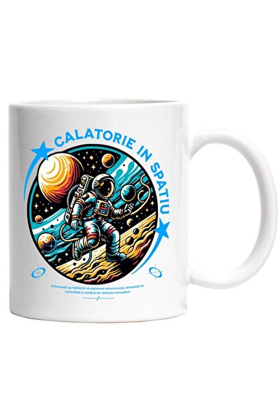INOVATIX Cana alba personalizata, Astronaut - Calatorie in Spatiu, INOVATIX®....