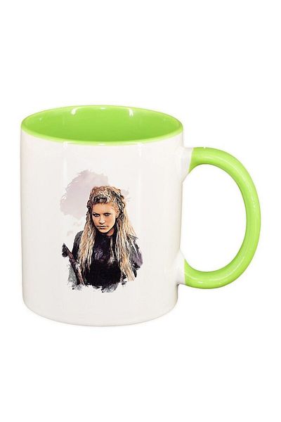 INOVATIX Personalized white mug, Vikings, light green interior, D1438, INOVATIX®. 330ml