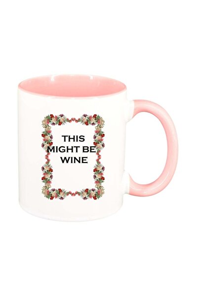 INOVATIX Cană albă personalizată, Flori, This might be wine, rozmarin interior, D1056, INOVATIX®. 330ml