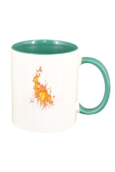 INOVATIX Персонализирана бяла чаша, тел, зелена вътрешност, D258, INOVATIX®. ...