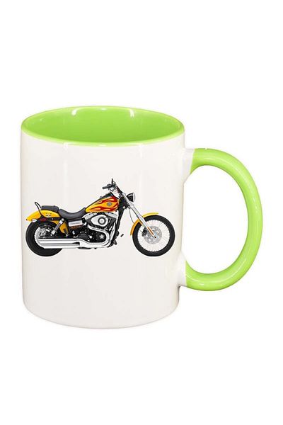 INOVATIX Personalized white mug, Motor, light green interior, D57, INOVATIX®. 330ml