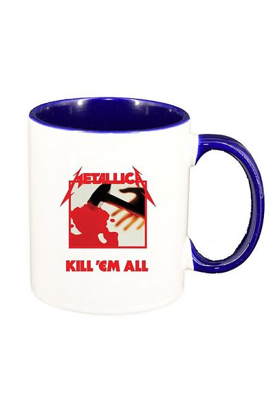 INOVATIX Cana alba personalizata, Metallica, interior albastru inchis, D1445, INOVATIX®. 330ml