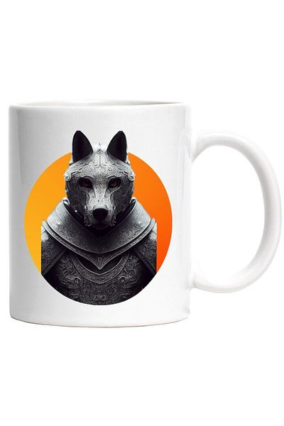INOVATIX Personalized white mug, Fox, Animal, Fighter, Samurai, Armor, Asian, INOVATIX®. 330ml