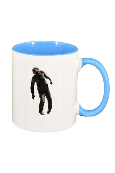 INOVATIX Personalized white mug, Zombie, blue interior, D374, INOVATIX®. 330ml