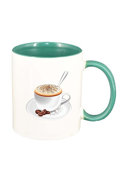 INOVATIX Cana alba personalizata, Καφές, εσωτερικός πράσινος, D411, INOVATIX®...