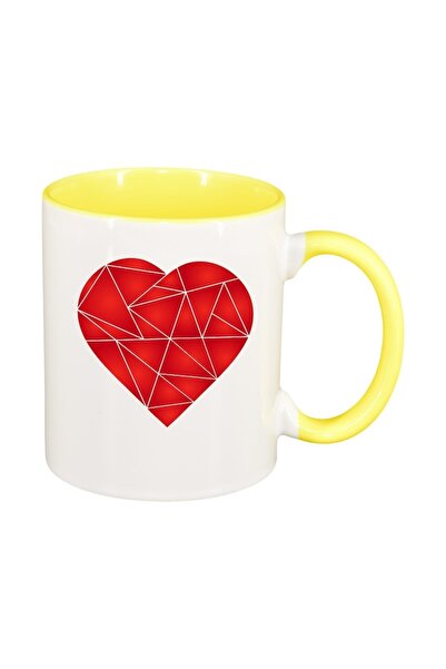 INOVATIX Cana alba personalizata, Love, interior galben, D383, INOVATIX®. 330ml