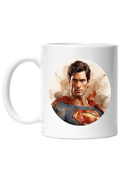 INOVATIX Personalized white mug, Superman, DC, Henry Cavill, Sand, Superhero, INOVATIX®. 330ml