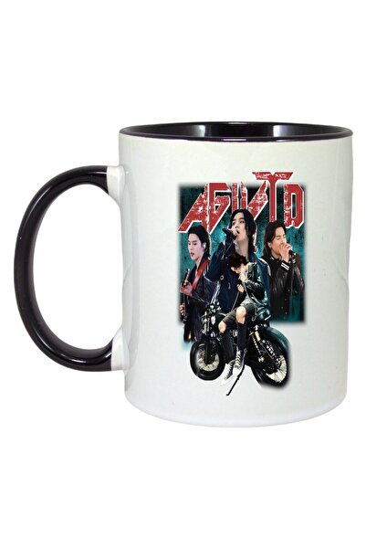 INOVATIX Cana Alba Personalizata, Formatia/trupa Agust D, Maner Si Interior Negru, ®. 330ml