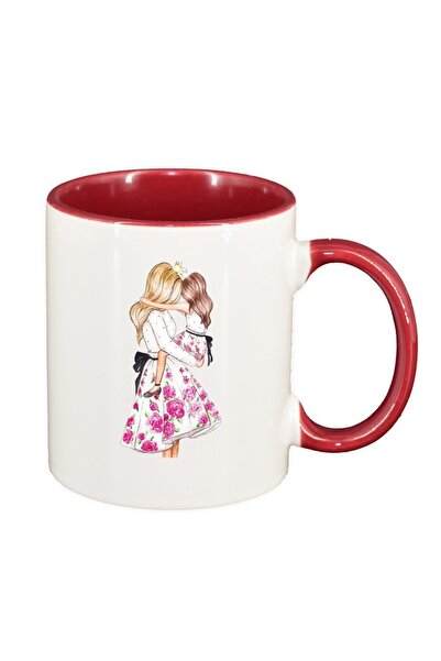 INOVATIX Cana alba personalizata, Princess, Mama Copil, Fetita, interior rosu...