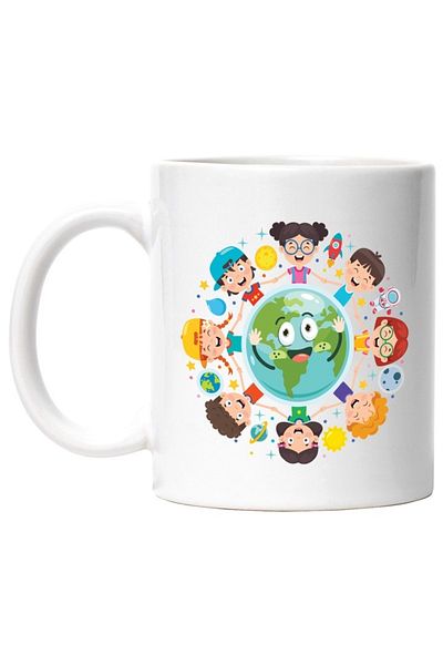 INOVATIX Personalized white mug, Children, Planet, Space, Sun, Stars, Astronaut, Moon, INOVATIX®. 330ml