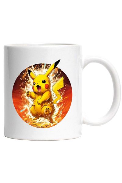 INOVATIX Personalized white mug, Pikachu, Electricity, Pokemon, Anime, Sunset, INOVATIX®. 330ml