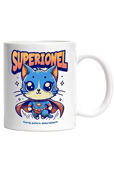 INOVATIX Cana alba personalizata, Super Ionel, SuperErou, Pisica Zburand, INO...