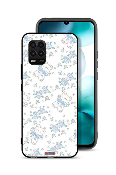 Tolwak غطاء حماية لهاتف شاومي مي 10 لايت 5G مع دب تيدي لطيف وأيقونة زهور