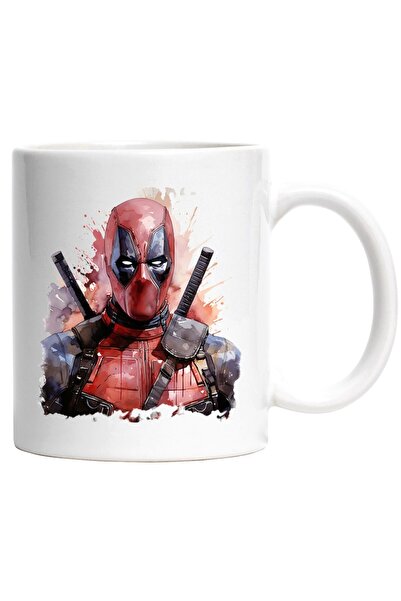 INOVATIX Cana alba personalizata, Personaj Marvel, Deadpool, Wade Wilson, Mas...