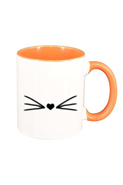 INOVATIX Personalized white mug, Heart, orange interior, D272, INOVATIX®. 330ml