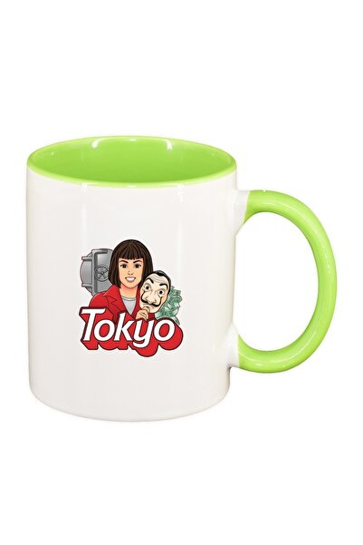 INOVATIX Cana alba personalizata, La Casa De Papel, interior verde deschis, D...