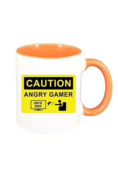 INOVATIX Cana alba personalizata, Gamer, Game Over, interior portocaliu, D137...