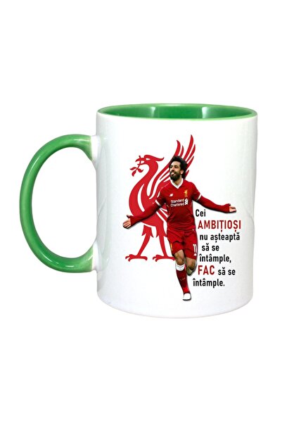 INOVATIX Cana Alba Personalizata, Salah Ambitie, Maner Si Interior Verde, ®. 330ml