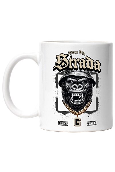 INOVATIX Cana alba personalizata, Gorila Direct din Strada cu Lant de Aur, IN...