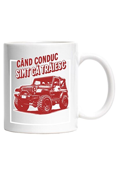 INOVATIX Cana alba personalizata, cand conduc simt ca traiesc masina de teren...