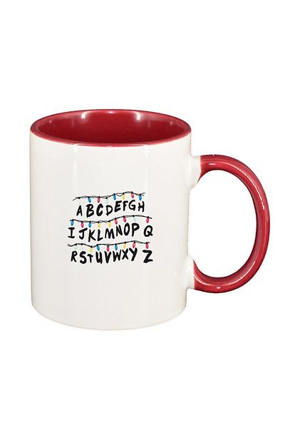 INOVATIX Personalized white mug, Stranger Things, dark red interior, D1294, INOVATIX®. 330ml