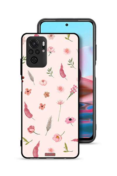 Tolwak Xiaomi Redmi Note 10S Protective Case Cover Leaves And Roses Pattern
