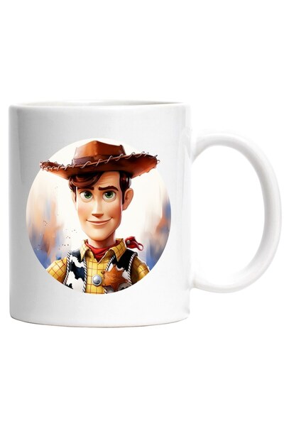 INOVATIX Εξατομικευμένη λευκή κούπα, Woody, Serif, Cowboy, Toy, Character, To...