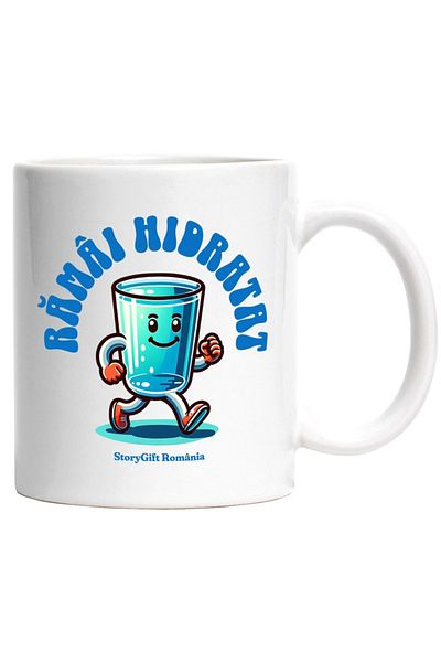 INOVATIX Personalized white mug, Happy Going Water Glass, Stay Hydrated, INOVATIX®. 330ml