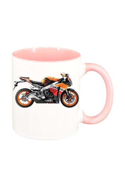 INOVATIX Персонализирана бяла чаша, Двигател, розова вътрешност, D51, INOVATI...