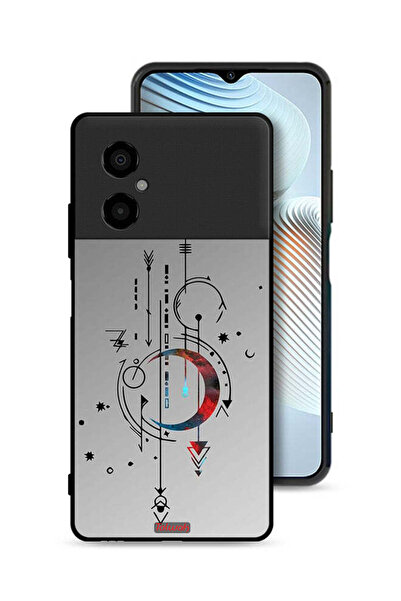 Tolwak Xiaomi Poco M4 5G Protective Case Cover Moon And Arrows Art Pattern