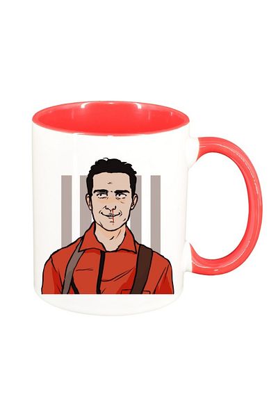 INOVATIX Personalized white mug, La Casa De Papel, red interior, D1480, INOVATIX®. 330ml
