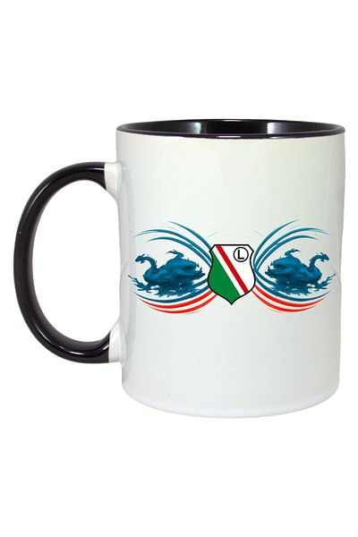 INOVATIX Cana Alba Personalizata, Legia Warsaw Polonia, Maner Si Interior Negru, ®. 330ml