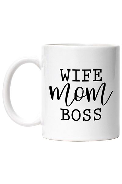 INOVATIX Personalized white mug, saying in English Wife, mom, boss - sotie mama sefa/patroana, INOVATIX®. 330ml