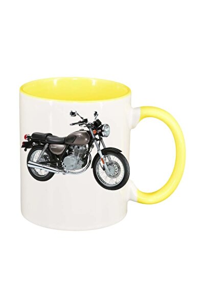 INOVATIX Cana alba personalizata, Motor, interior galben, D52, INOVATIX®. 330ml