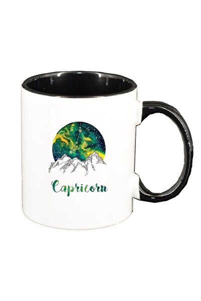 INOVATIX Cana alba personalizata, Zodiac, Capricorn, interior negru, D1392, I...