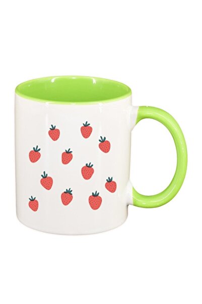 INOVATIX Персонализирана бяла чаша, Ягода, светлозелена вътрешност, D1464, IN...