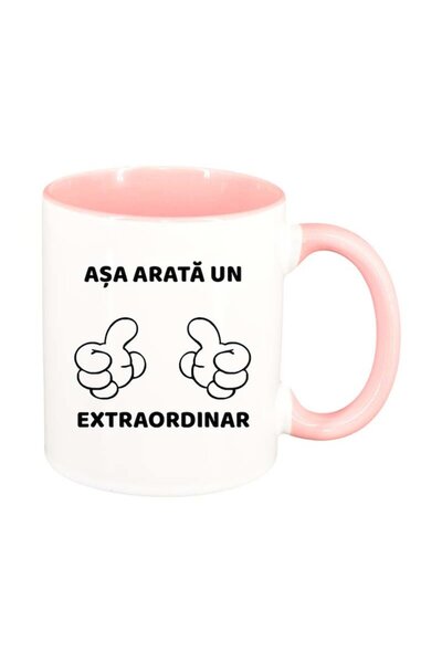 INOVATIX Cana alba personalizata, Extraordinar, interior roz, D90, INOVATIX®....