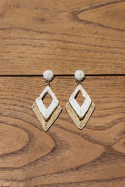 Rumon Straw Polygon Earrings
