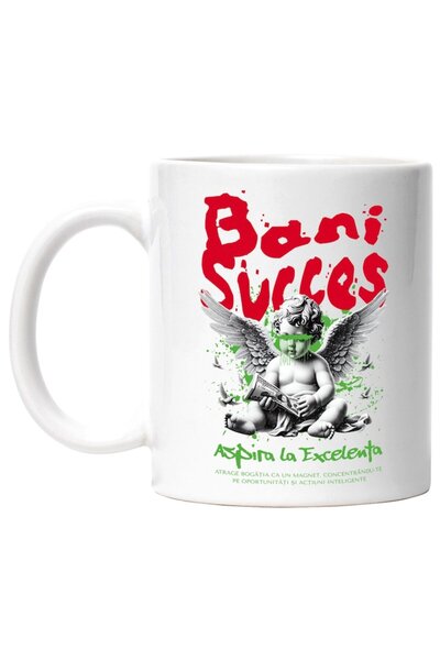 INOVATIX Εξατομικευμένη λευκή κούπα, Άγγελος, Χρήματα, Επιτυχία - Επιδιώκοντα...