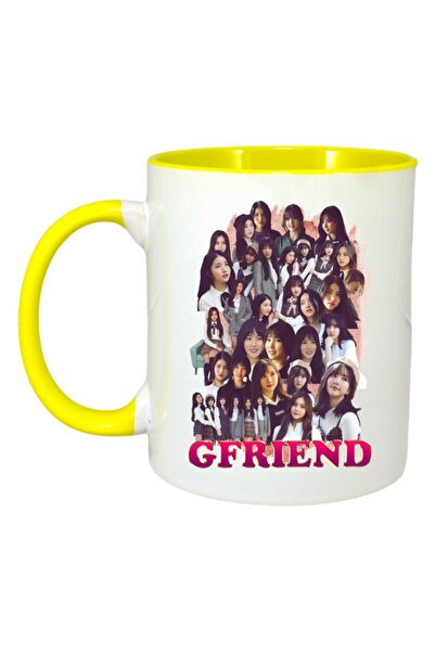 INOVATIX Cana Alba Personalizata, Formatia/trupa Gfriend, Maner Si Interior Galben, ®. 330ml