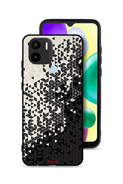 Tolwak غطاء حماية لهاتف Xiaomi Redmi A1 Plus بنمط مثلث فني رقمي