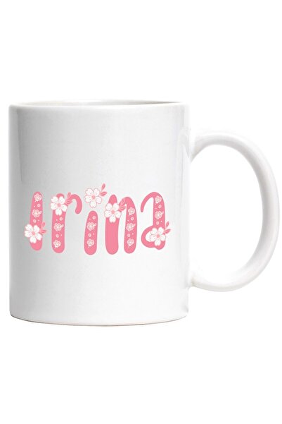 INOVATIX Εξατομικευμένη λευκή κούπα, Όνομα Ιρίνα, Λουλούδια, Πολύχρωμη, Ροζ, ...
