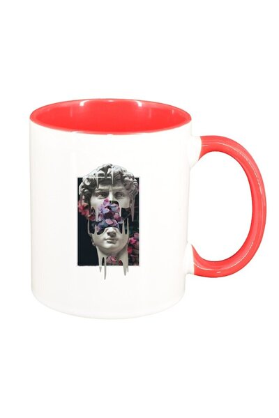 INOVATIX Персонализирана бяла чаша, Дейвид, червена вътрешност, D1455, INOVAT...