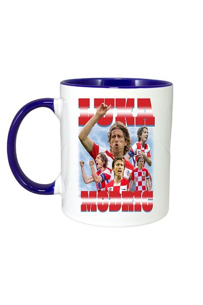 INOVATIX Cana Alba Personalizata, Luka Modric Best, Maner Si Interior Albastru, ®. 330ml