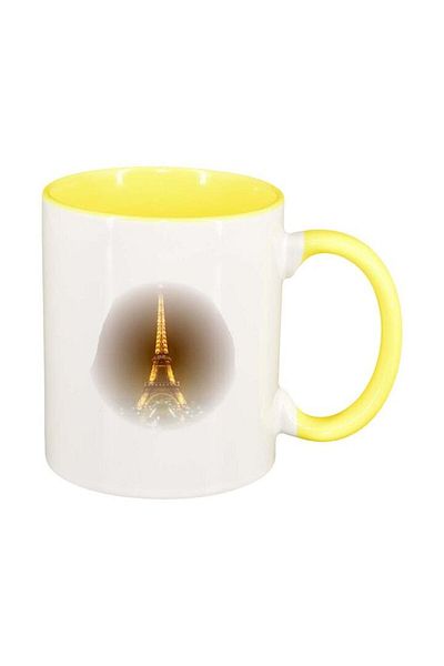 INOVATIX Personalized white mug, Picture, yellow interior, D253, INOVATIX®. 330ml