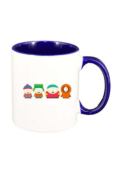 INOVATIX Cana alba personalizata, Cartoon, South Park, interior albastru inchis, D744, INOVATIX®. 330ml