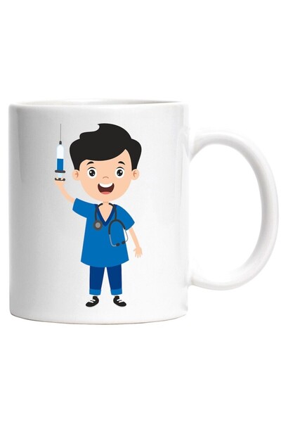 INOVATIX Cana alba personalizata, Asistent, Medicina, Seringa, Ac, Stetoscop,...